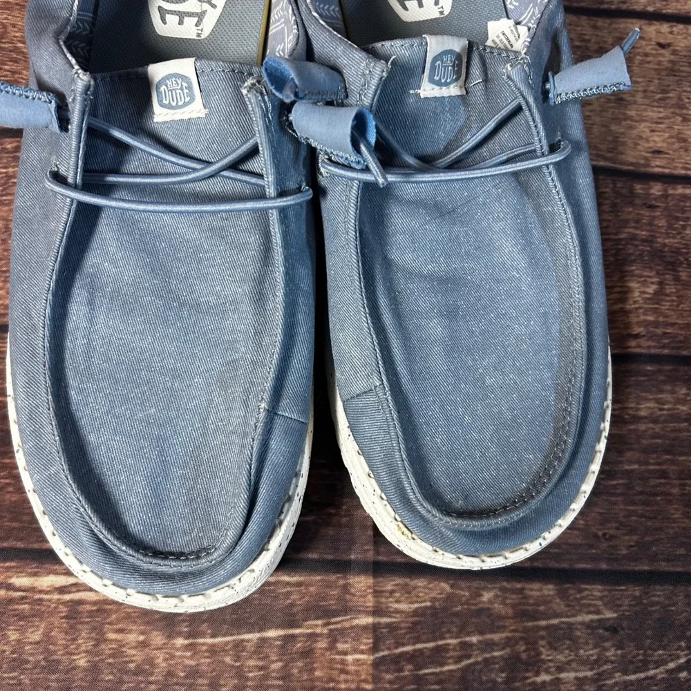 Hey Dude Wendy Stretch Canvas Light Blue Women's Loafers Shoes Size 10 40902-450